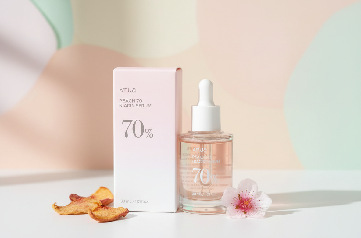 Anua Peach 70 Niacin Serum – Brightening, Hydrating Glass-Skin Serum with 70% Peach Extract & 5% Niacinamide