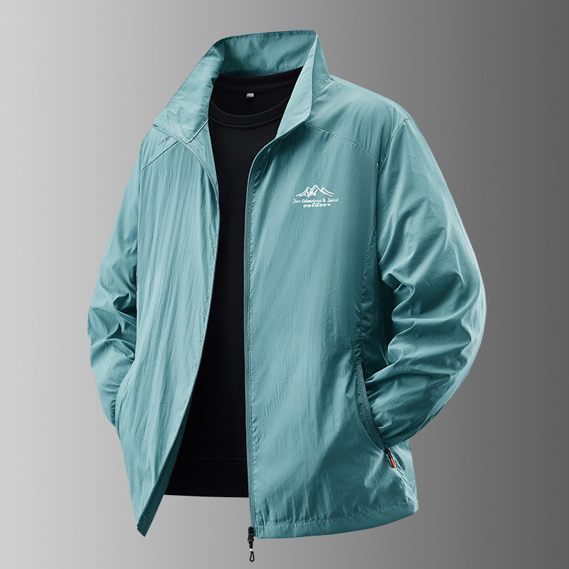 Ice Silk Sun Protection Clothing Men's Summer Outdoor Skin Clothing Quick-drying Ice Cool Sun Protection Clothing UV Protection Sports Jacket