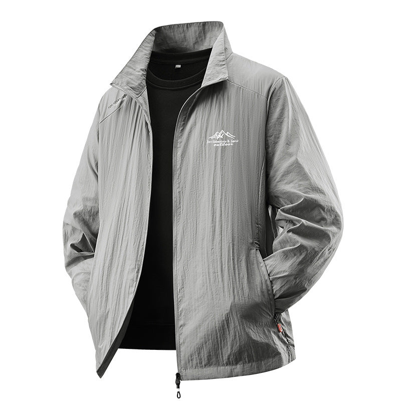 Ice Silk Sun Protection Clothing Men's Summer Outdoor Skin Clothing Quick-drying Ice Cool Sun Protection Clothing UV Protection Sports Jacket