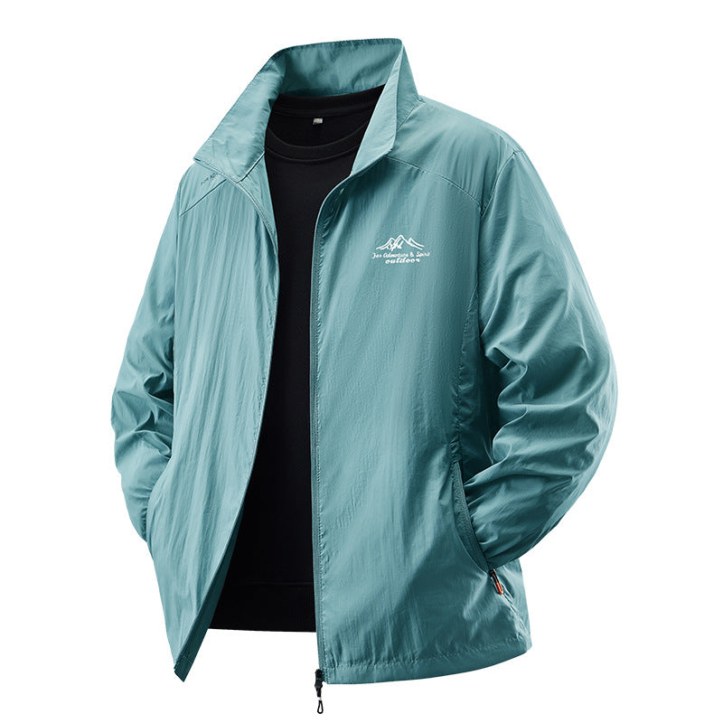 Ice Silk Sun Protection Clothing Men's Summer Outdoor Skin Clothing Quick-drying Ice Cool Sun Protection Clothing UV Protection Sports Jacket