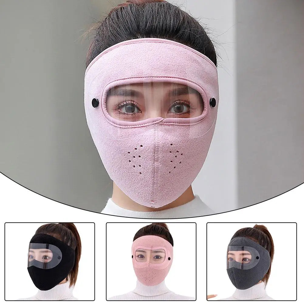 Windproof Anti Dust Full Face Masks Cycling Ski Breathable Masks Eye HD Anti Fog Goggles Hood Cover Winter Warm Hat Caps