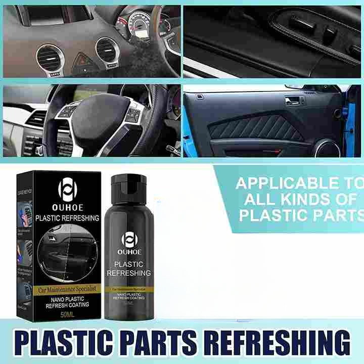 Ouhue Plastic Refreshing Nano Coating – Advanced Car Interior And Exterior Plastic Restorer For A Like-New Shine And Long-Lasting Protection