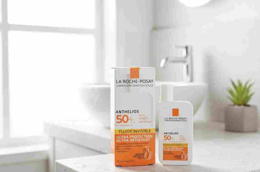 La Roche-Posay Anthelios Invisible Fluid SPF50+ – Ultra-Light, High UV Protection Sunscreen for Sensitive Skin with Mexoplex & Antioxidants