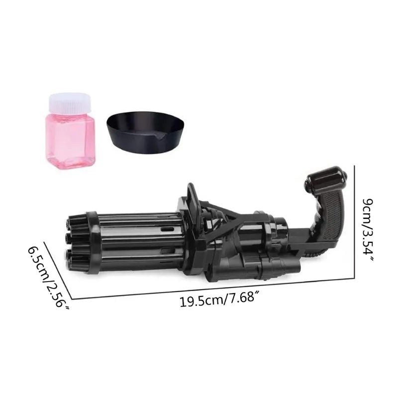 Kids Automatic Bubble Gatling Gun Summer Soap Water Bubble Machine Bubble Machine Gun Indoor Outdoor Toy Gift for Children