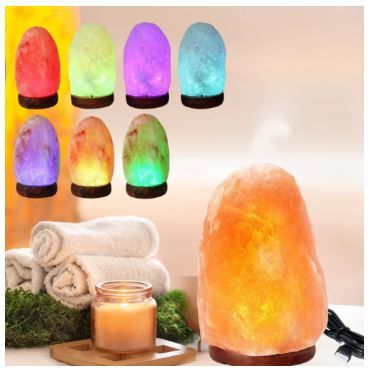 Salt Lamp USB Himalayan for Home Decor Natural Pink Rock Salt Lamp Night Light with Salt Lamp Bulb for Asthma and Allergy Relief Air Purifying Crystal Lamp to Clean Room Atmosphere and Improve Air Quality